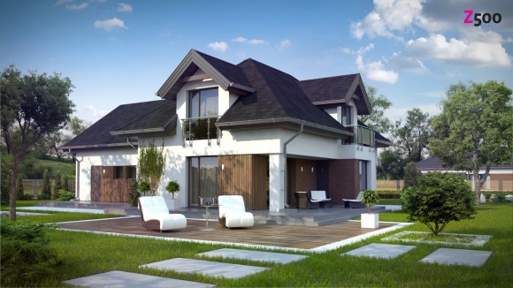 проект загородного дома с гаражом на две машины в Минске