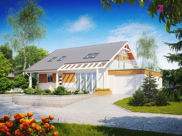 Мансардный дом с гаражом