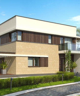 проект двухэтажного дома с четырьмя спальнями и гаражом Минск