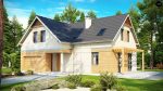 Готовый проект коттеджа с мансардой, гаражом и террасой Z125